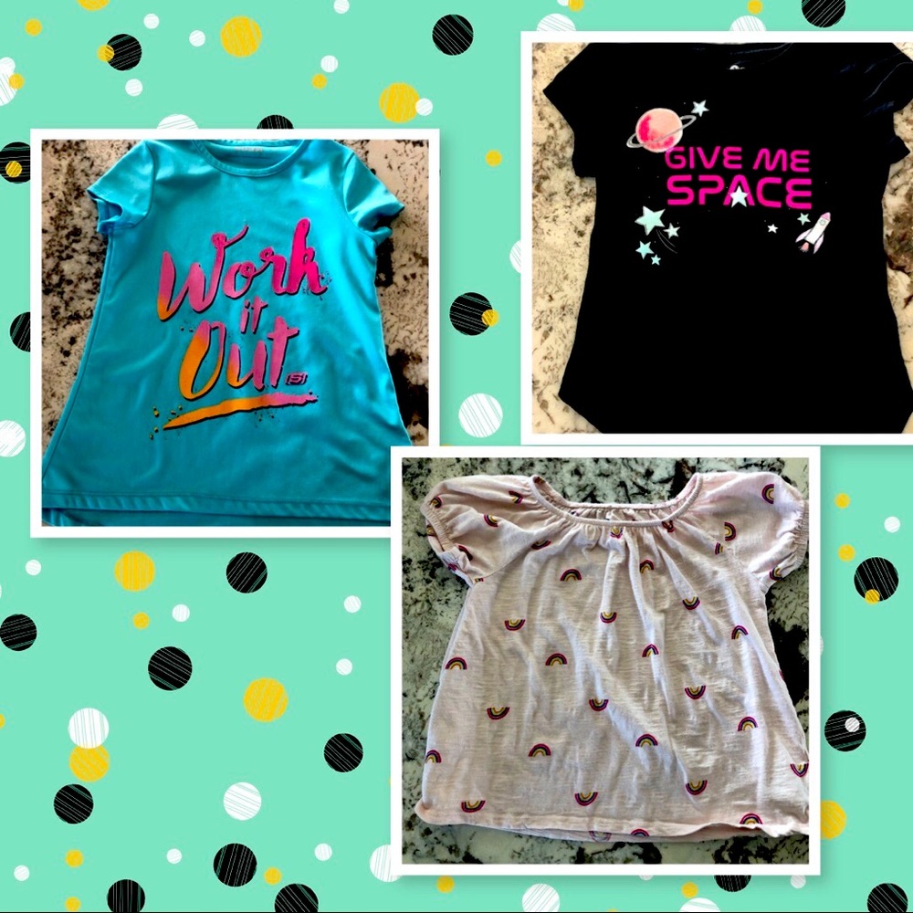 FREE WITH PURCHASE!! of 3 little girls tees 8/10